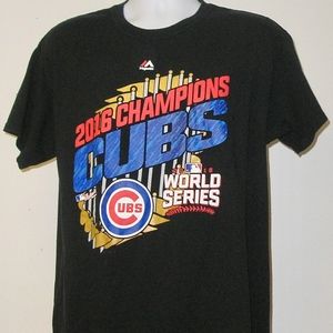 MENS CUBS 2016 WORLD CHAMPIONSHIP TEE LARGE, USED